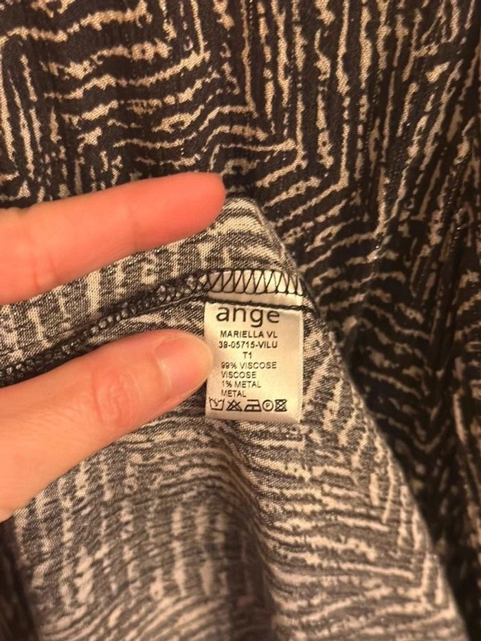 Robe longue motif noir blanc lurex An’ge taille 1 - photo numéro 6