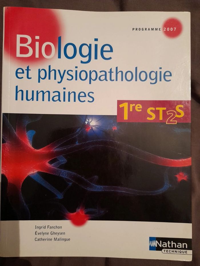 Livre de biologie niveau 1ère ST2S