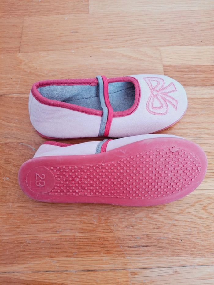 Chaussons ballerines pointure 29 rose motif noeud In Extenso - photo numéro 2