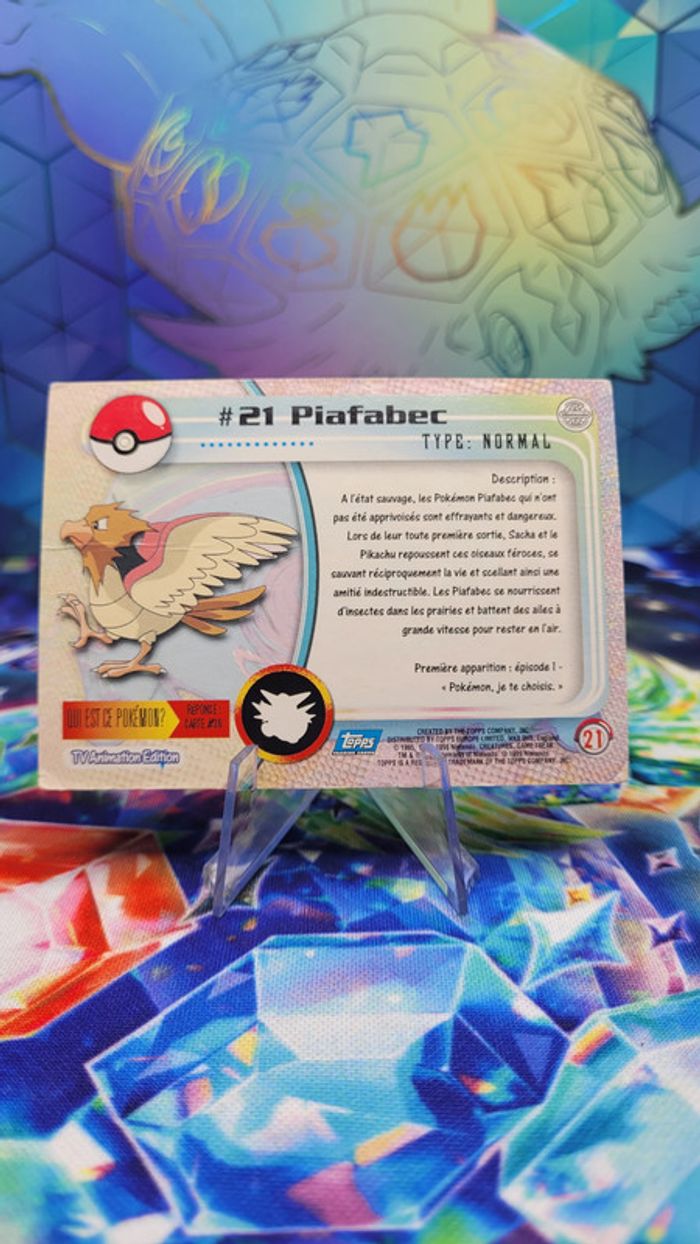 Carte Pokémon Topps n°21 Piafabec Series 1 FR - photo numéro 3