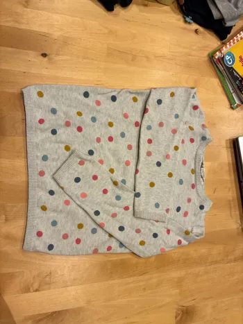 Joli pull léger h et m fille 4-6 ans à pois de couleurs