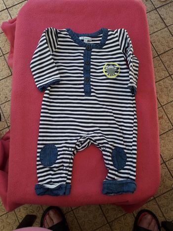 Premaman combinaison marine et blanc taille 3 mois