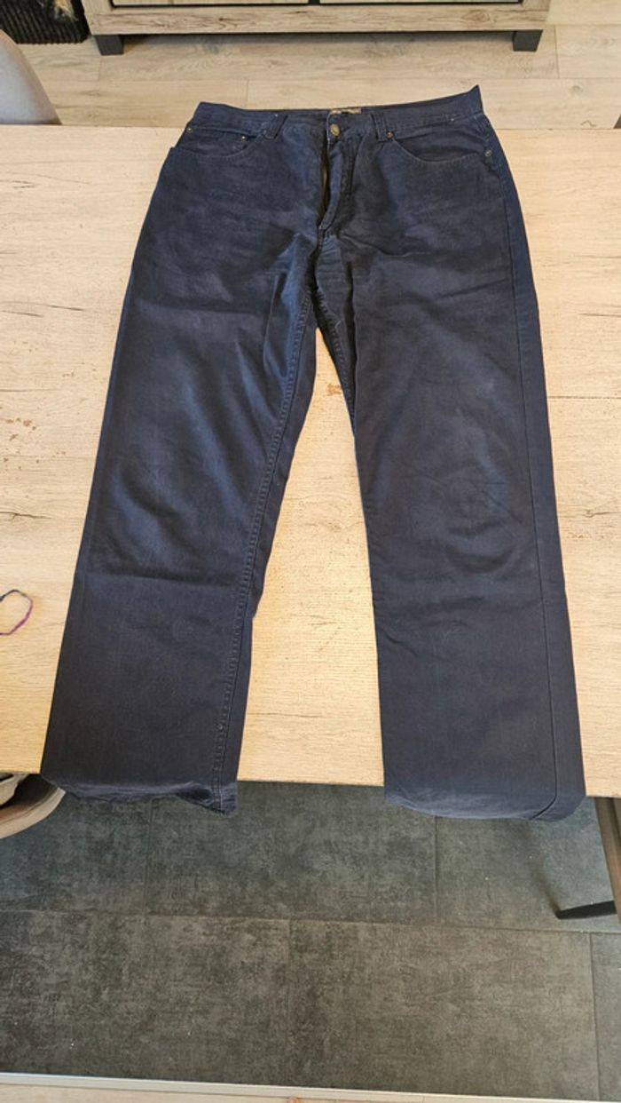 Pantalon homme bleu foncé, coupe droite, Gaspard, taille 36, nickel
