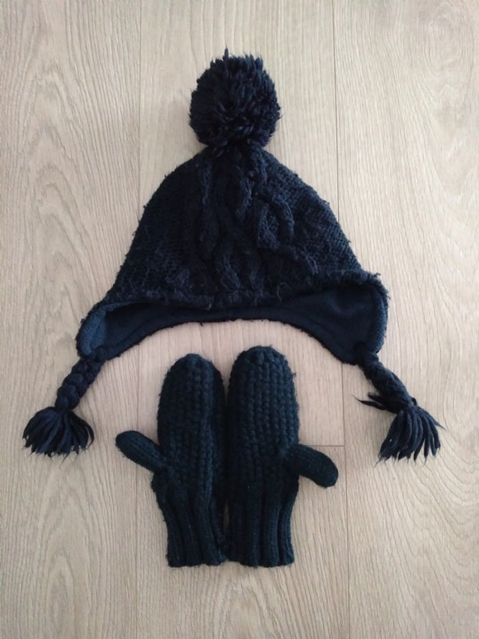 Bonnet et moufles bleu marine Kiabi 2/3 ans Kiabi Beebs by Kiabi