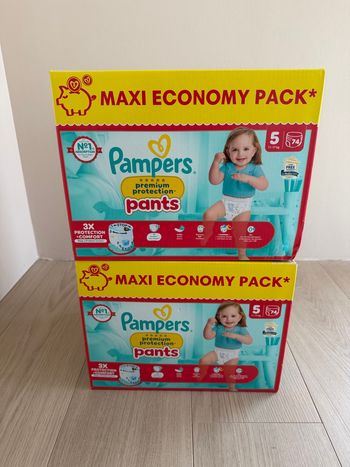 148 couches culottes Pampers premium pants taille 5