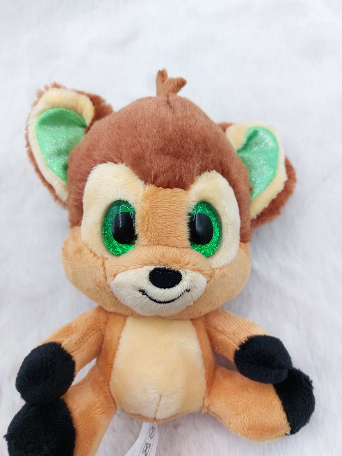 Petite peluche faon Bambi gros yeux vert Disney Nicotoy Simba toys paillettes - photo numéro 4