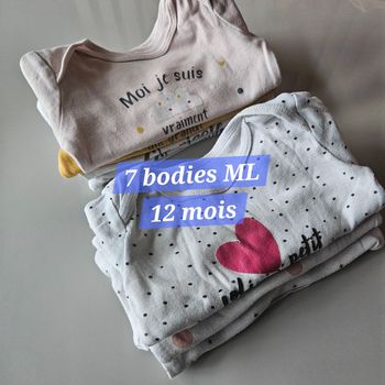 Bodies manches longues 12 mois