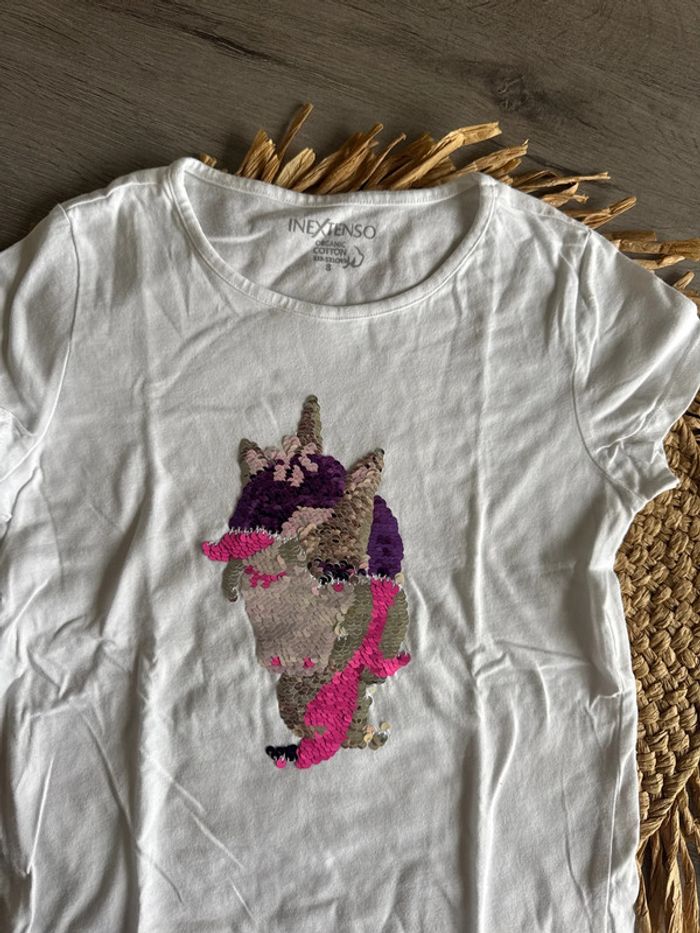 T shirt à sequins 8 ans in extenso licorne - photo numéro 2