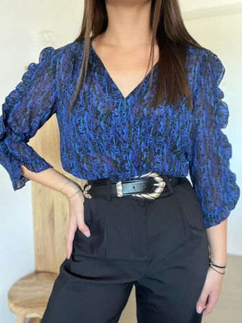 Blouse bleue et transparente School Rag