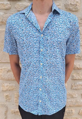 Chemise à manches courtes à pois taille S