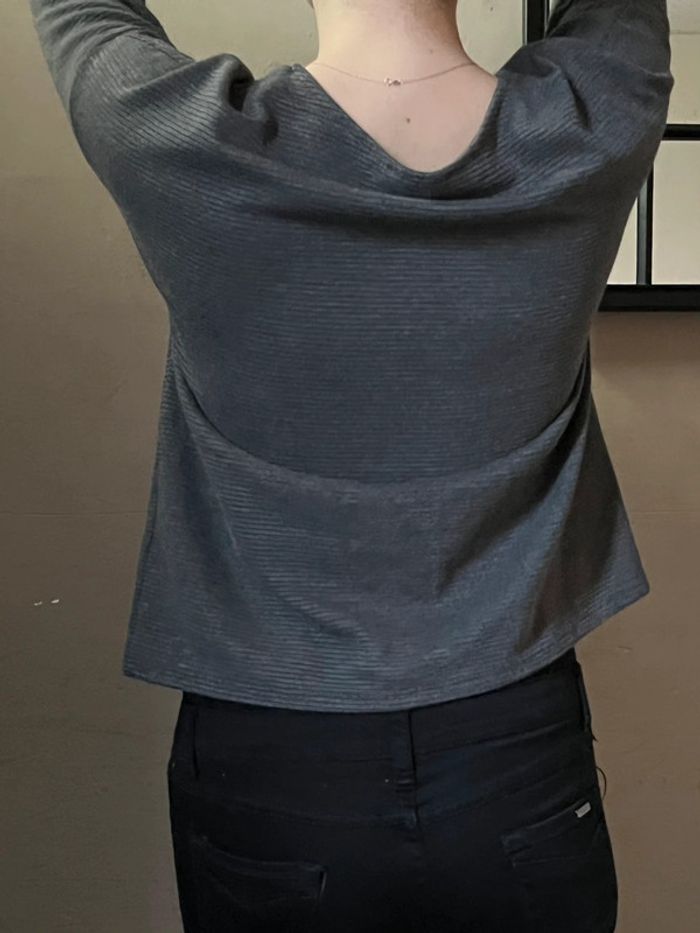 Haut ample gris à manches longues - photo numéro 7