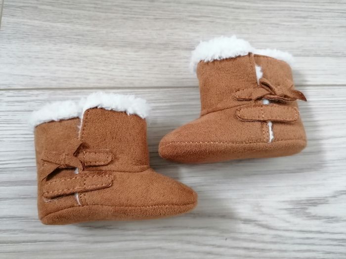 Bottillons chaussons camel fourrés style nubuck Grain de blé - photo numéro 2