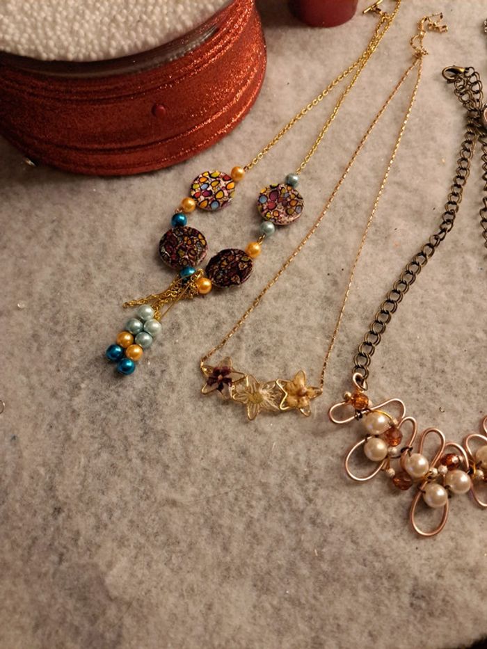 Lot de colliers multicolore doré - photo numéro 3