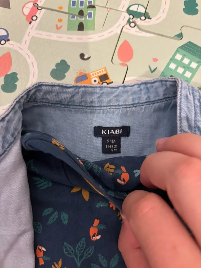 Ensemble t shirt in extenso et short et chemise Kiabi 24 mois - photo numéro 3