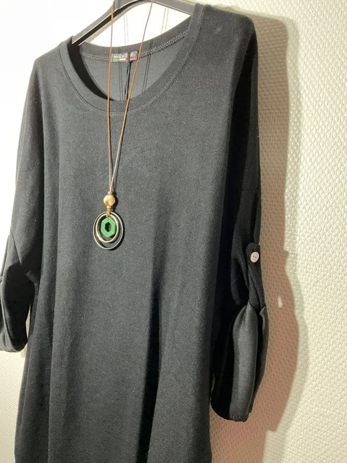 Pull long avec collier femme taille unique (42-50)- vivichy - neuf avec étiquette - photo numéro 3