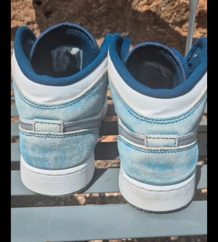 Sneakers montantes 1 Mid French Blue Fire Red Jordan - photo numéro 4