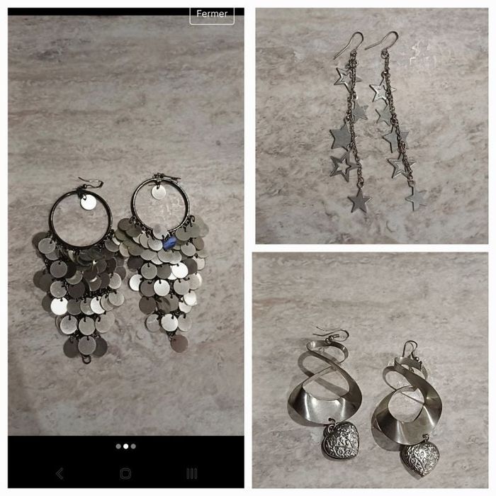 Lot 3 boucles d'oreilles femme