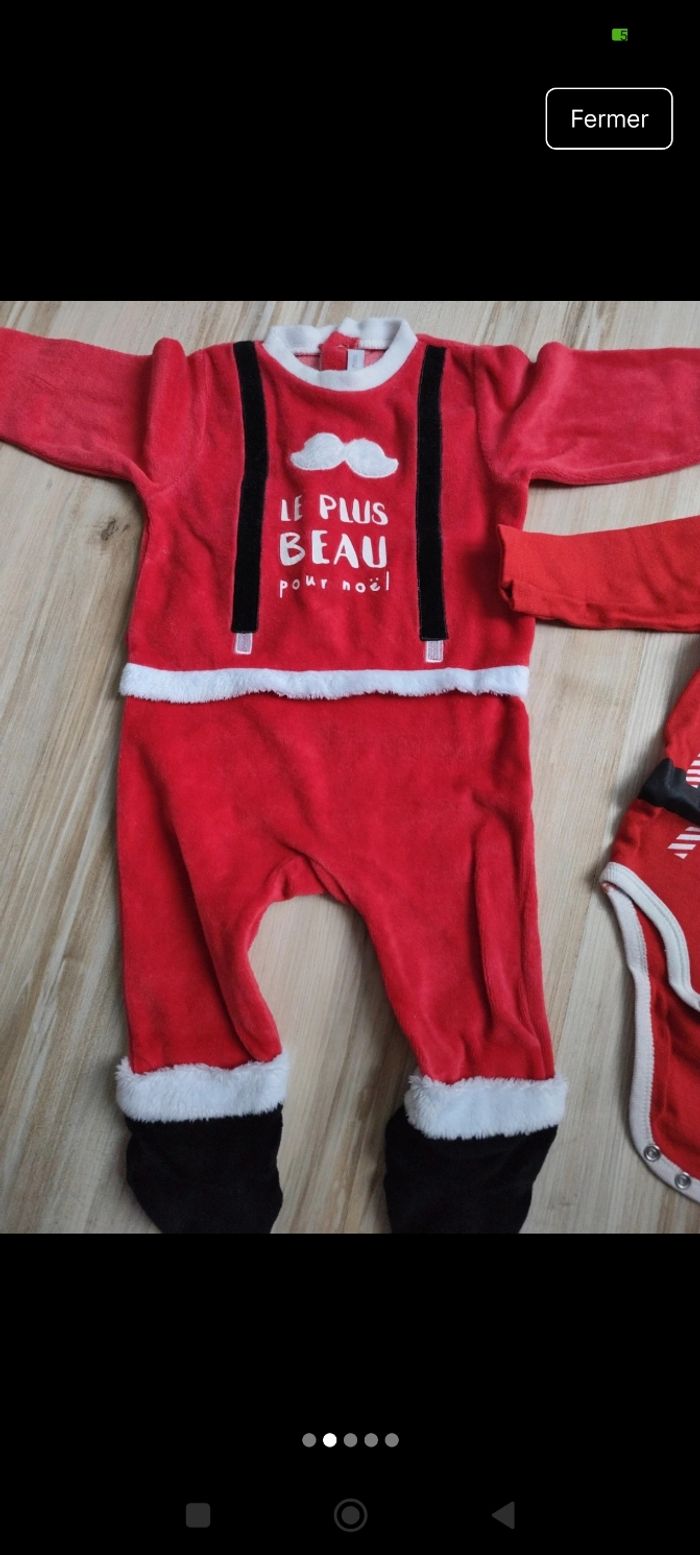 Ensemble pyjama et bodie noël - photo numéro 2