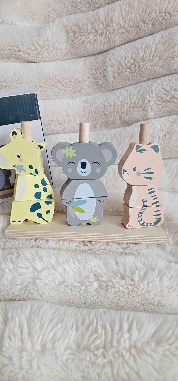 Jouet animaux empilables en bois Neuf - photo numéro 2