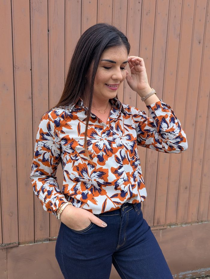 Chemise fleurie Berlin camel marine gris
Taille S/M