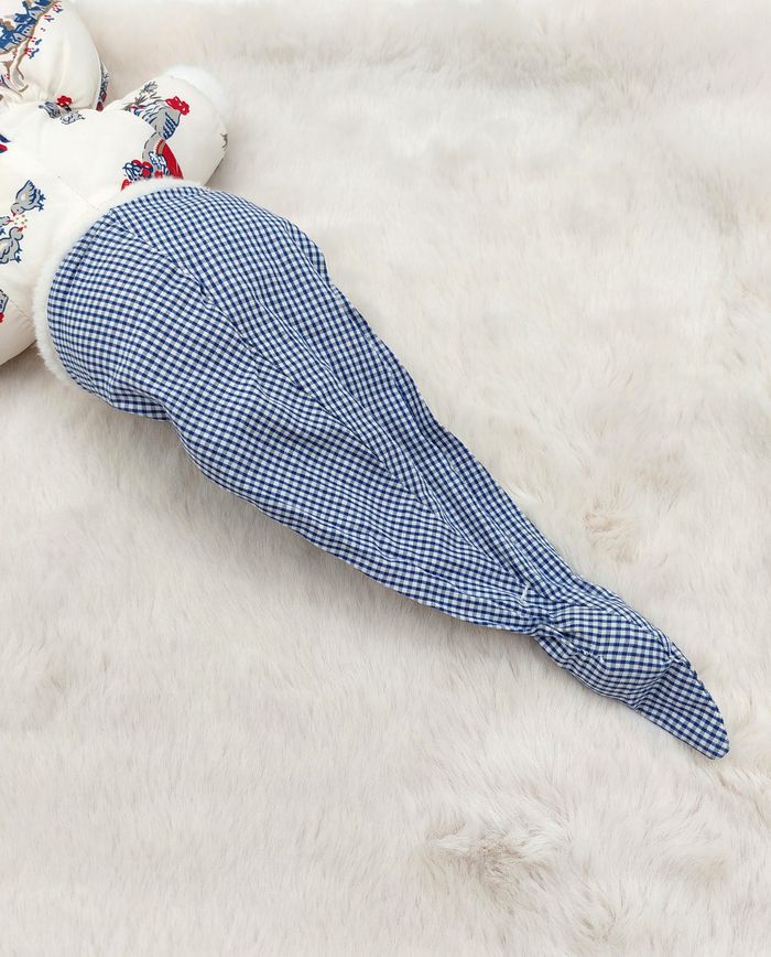 Ancien doudou poupée tissu lutin blanc Tartine et Chocolat bonnet vichy carreaux bleu blanc poule ca - photo numéro 6
