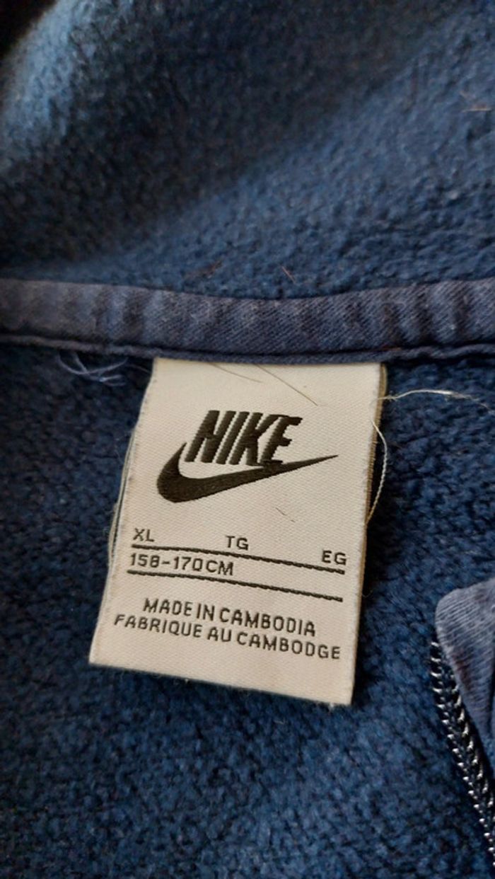 Gilet sweat zippé Nike bleu marine à capuche XL enfant - photo numéro 4