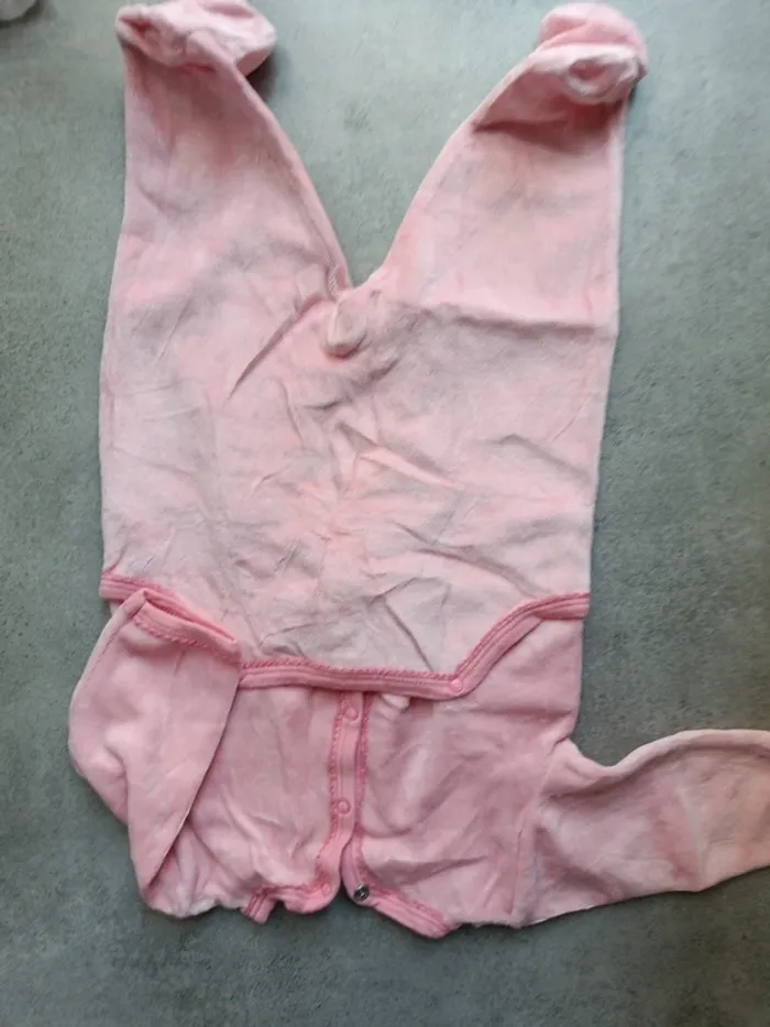 Pyjama velours rose petit chat bleu petit bateau 60cm - photo numéro 3