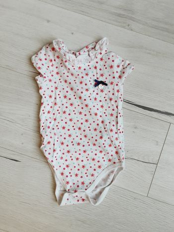 Vêtement bébé fille body manches courtes Sergent Major blanc à fleurs 18 mois