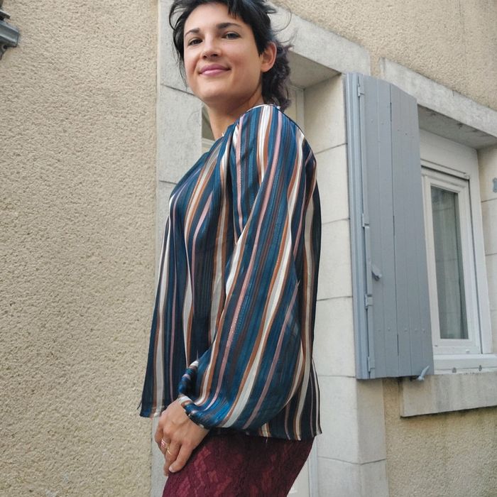Jolie blouse en voile taille L - photo numéro 3