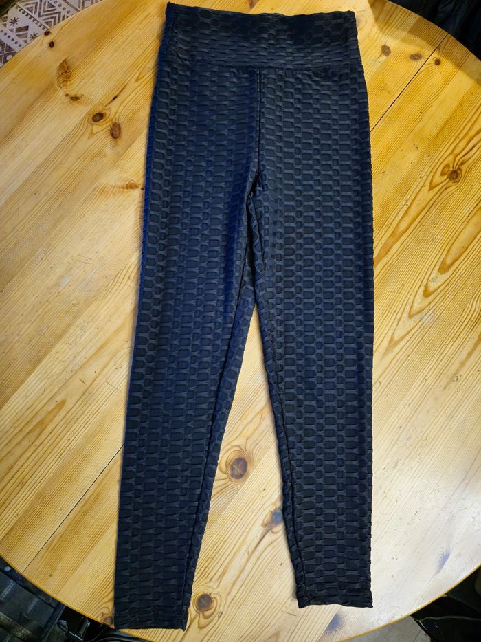 Legging effet texturé noir