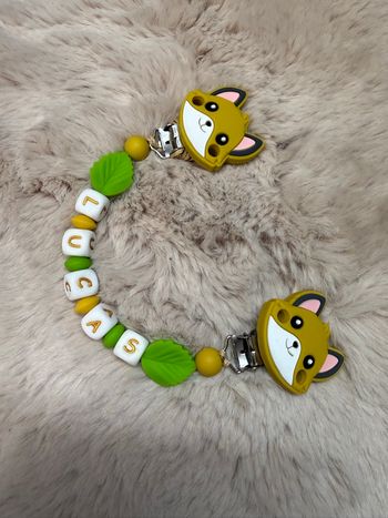 Attache doudou renard 