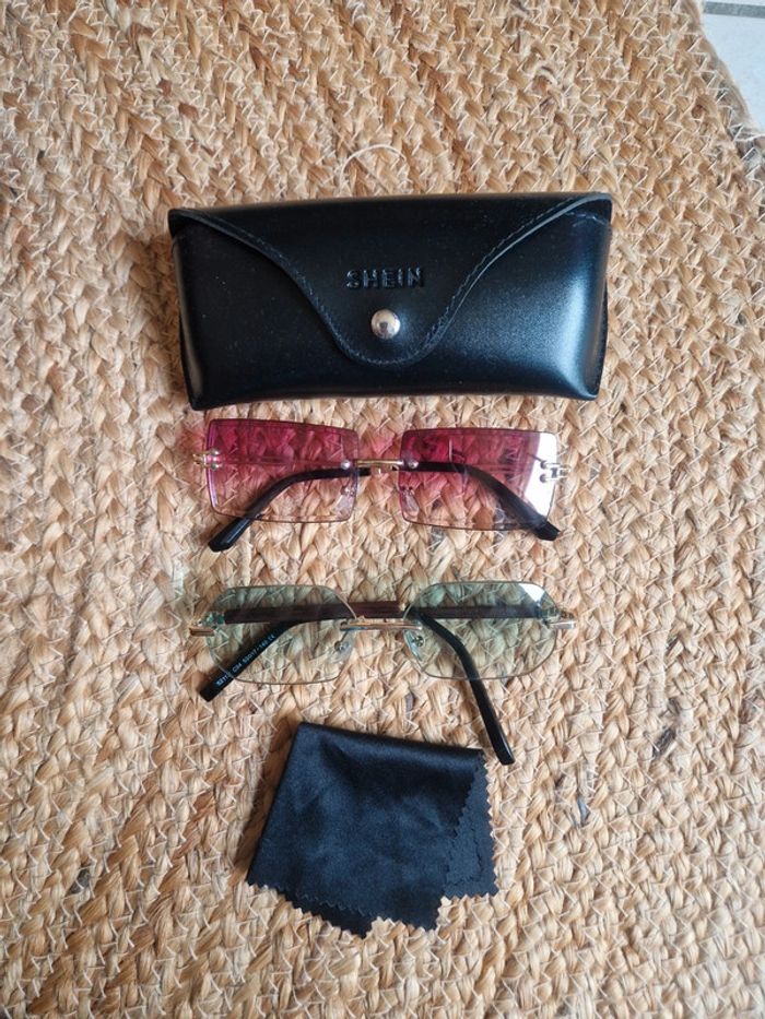 Lot de 2 lunettes de soleil verre coloré femme shein