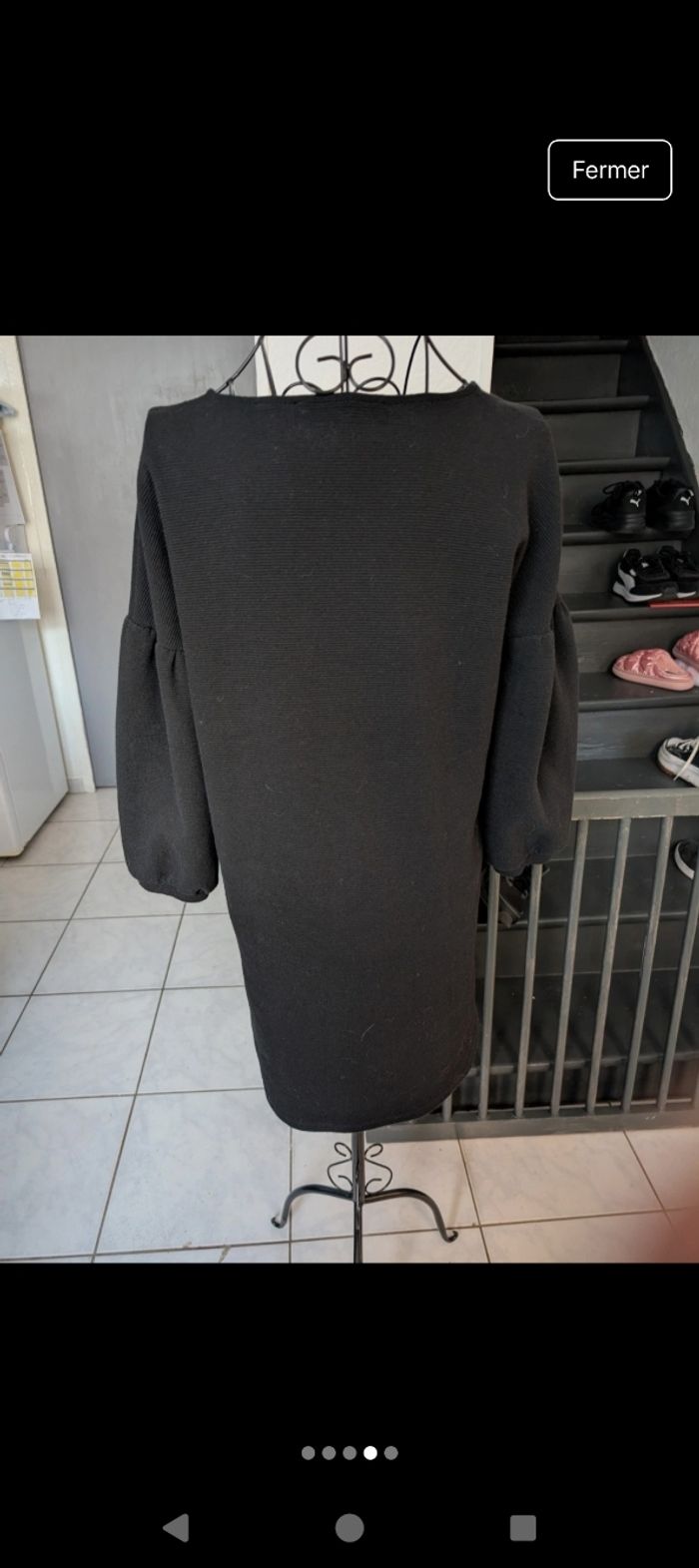 Superbe tunique/robe pull noire mango basics manches ballons élégante taille 36 - photo numéro 4