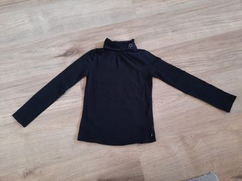T shirt/sous-pull  fille col roulé noir Okaïdi 8 ans