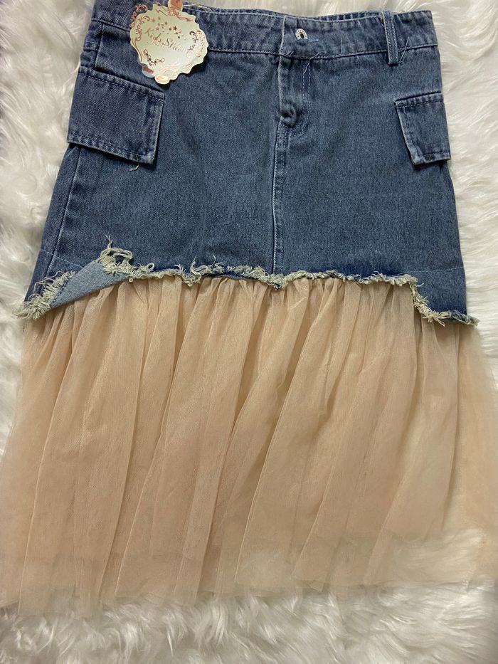 Jupe en jean et tulle - photo numéro 3