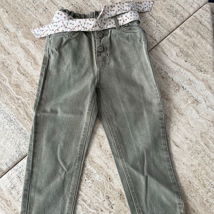 Jean kaki taille haute vert baudet