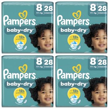 Lot de 112 Couches Pampers Baby Dry 17+ kg Taille 8 Neuf