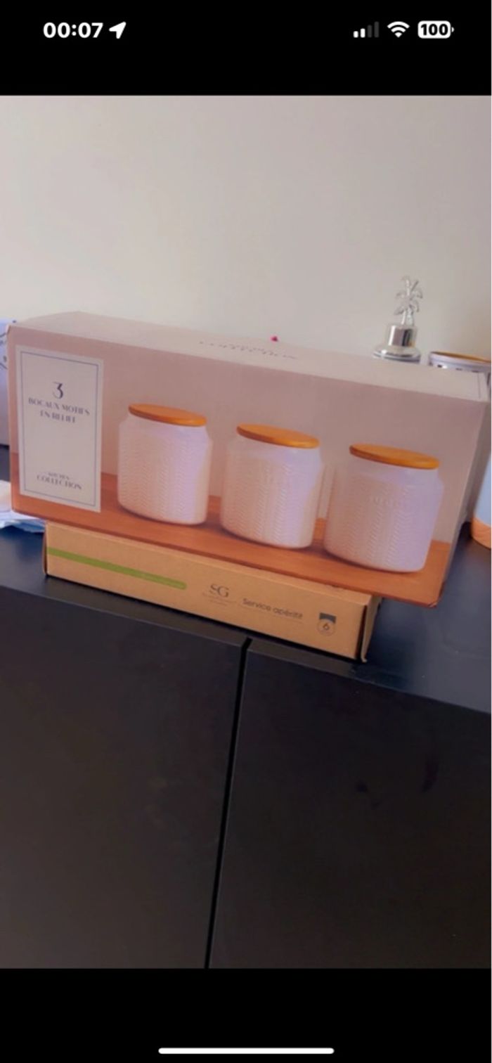 Coffret de 3 bocaux en relief