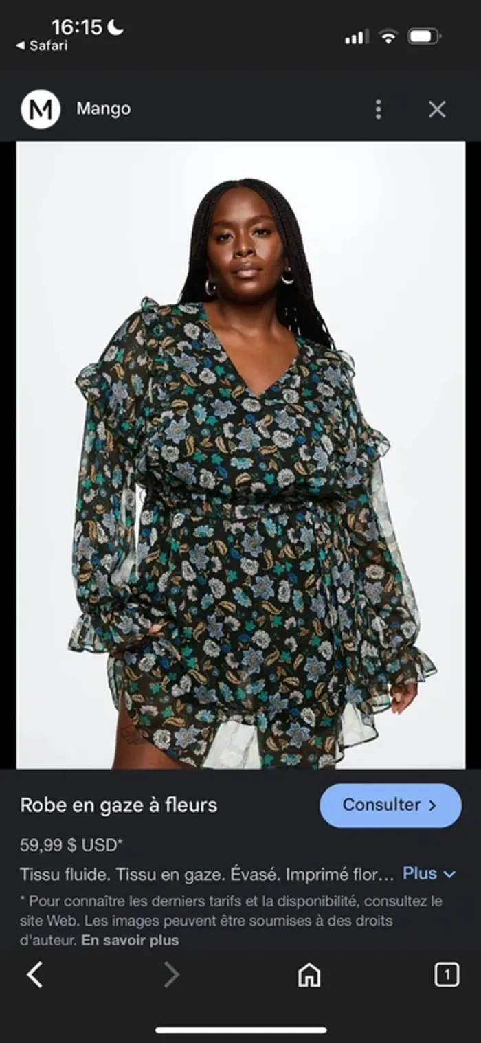 Robe en gaz à fleur - photo numéro 3