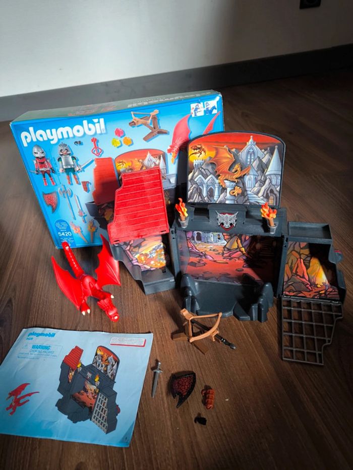 Playmobil 5420 chevalier et dragons transportable