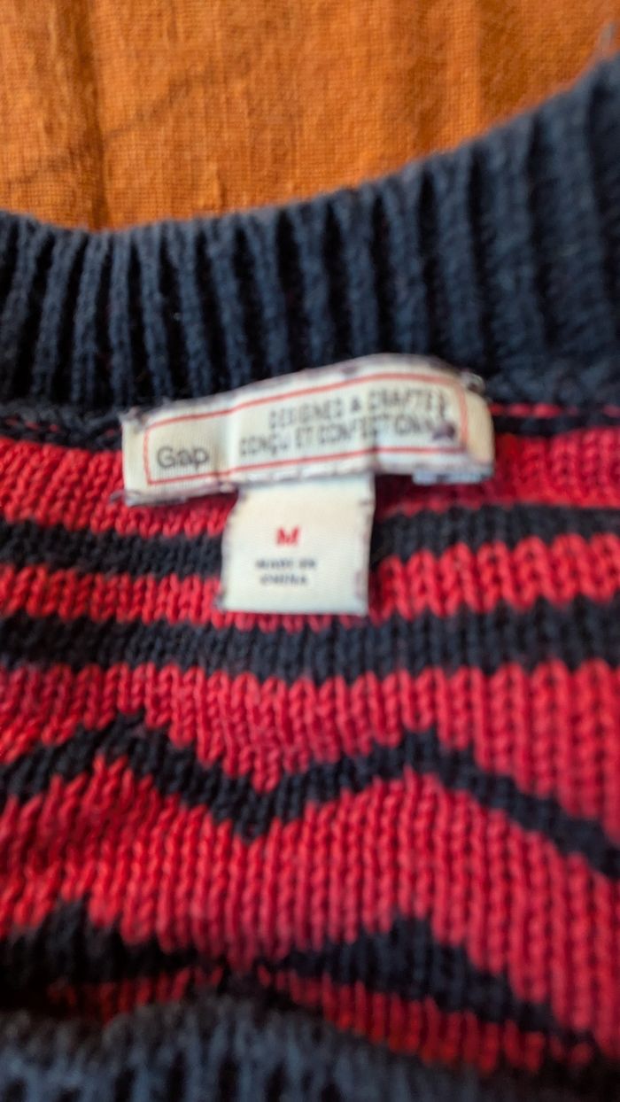 Pull GAP bleu marine/orange - photo numéro 2