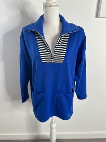 Sweatshirt camionneur bleu électrique et marinière Laura Daniel’s Vintage T38 M