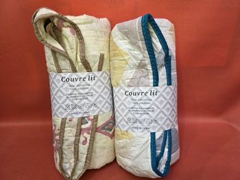 2 Couvre-lits 2 Personnes (220 x 240 cm) – Neuf