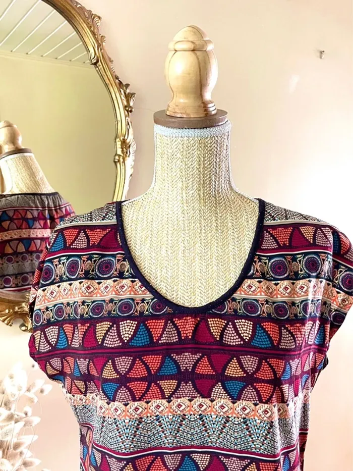 Tunique Hypnotisante à Imprimé Coloré – Miss Glammy – Taille Unique - photo numéro 4