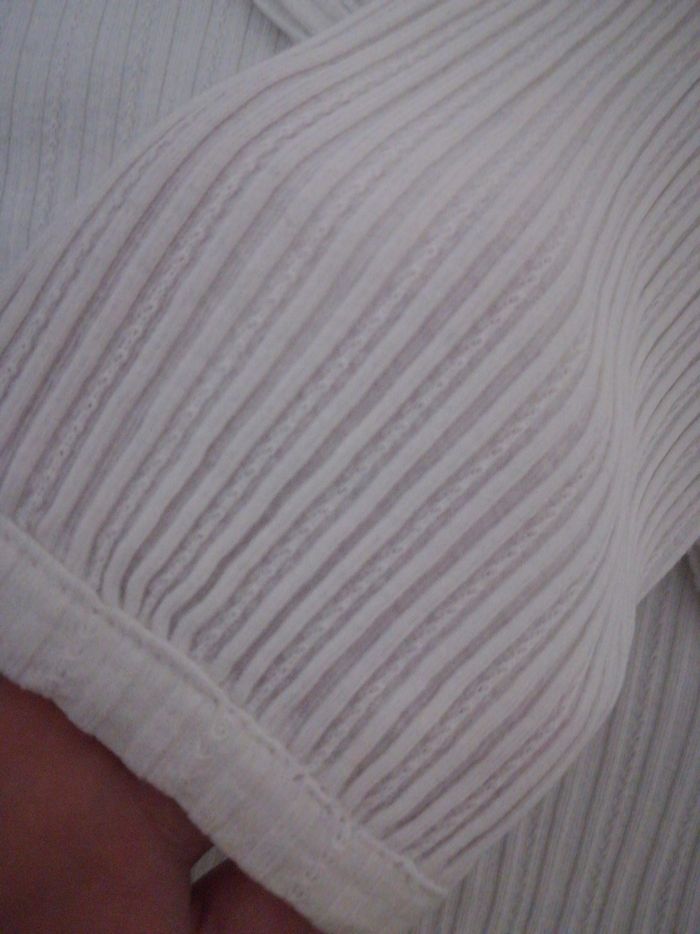 Tee-shirt à manches longues blanc, marque Terre et Mer, taille XL, parfait état - photo numéro 3