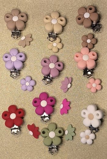 Lot de 10 ensembles clips et perles silicone 