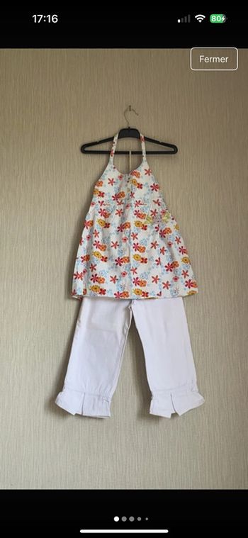 Ensemble pantacourt tunique dos nu 6 ans