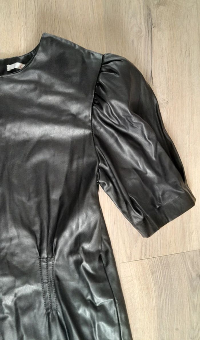 Robe Camaïeu simili cuir manches courtes - photo numéro 3