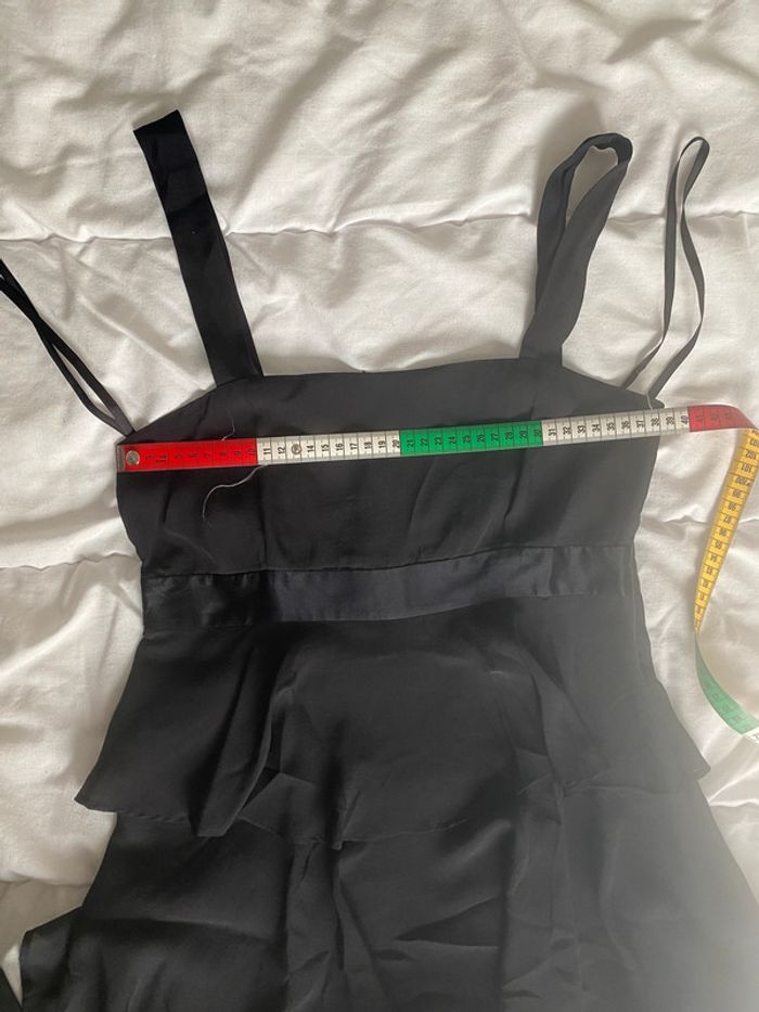 Robe 123 noire à volants 100% soie taille 38 - photo numéro 20