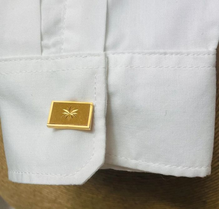 🔥 Paire Boutons de manchette vintage chic  rectangle . Plaqué or poinçon. - photo numéro 5